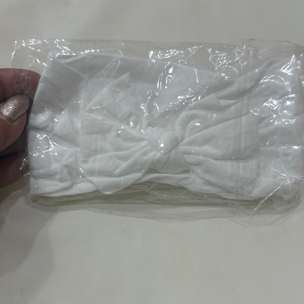 Soft White Bow Headband for Kids - Comfortable Stretch Fit